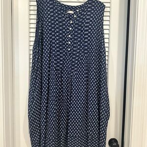 Sonoma Navy and White Sleeveless Dress
